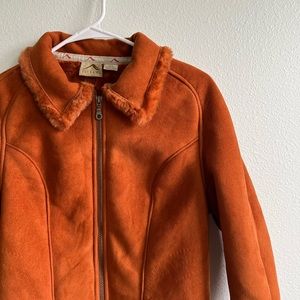 Vintage Orange Faux Fur Jacket